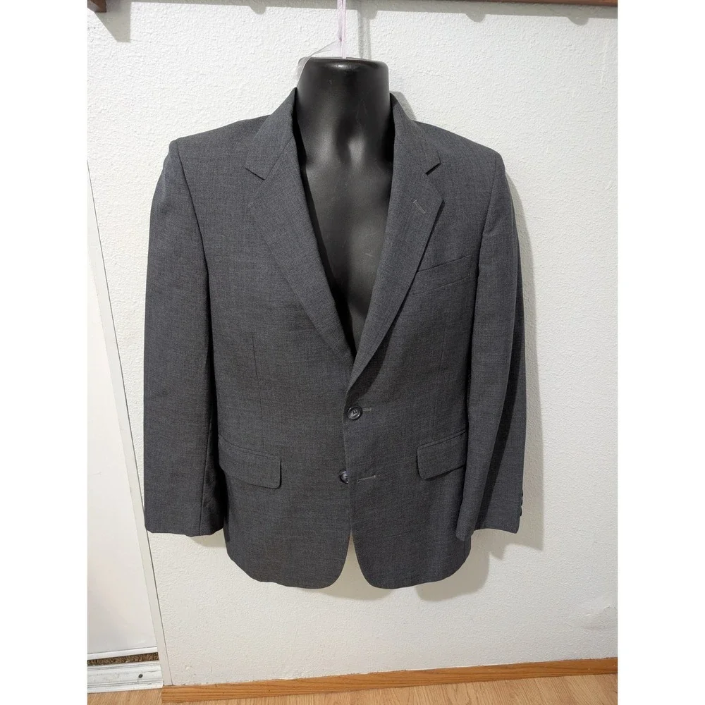 Savile Row Men's Charcoal Gray 100 % Wool Blazer Fred Ambler England 2Button 42R